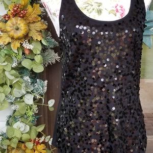Black sequin tank